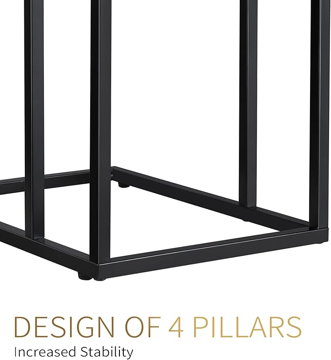 C Shaped Side Table Set of 2, Skinny Sofa Table - Image 7