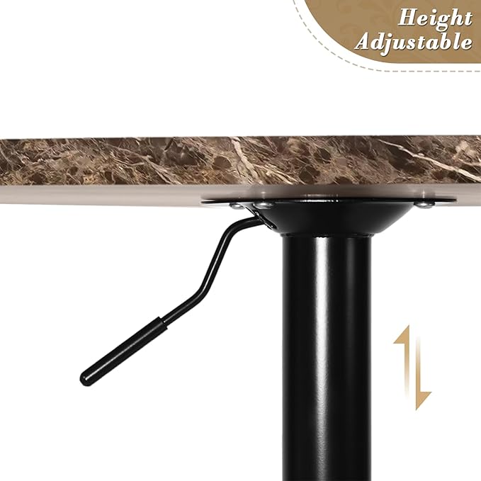 Athena Collection Modern Bar Table Round Top Height Adjustable, Tall Bistro Pub - Image 6