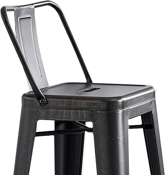 AC Pacific Modern 30” Metal Barstool Set of 2 – Country Rustic Style - Image 6