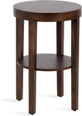 Kate and Laurel Talcott Modern Round Wood Side Table, Dark Brown, Transitional by KateandLaurel