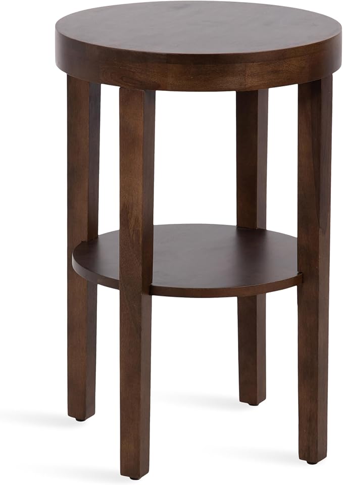 Kate and Laurel Talcott Modern Round Wood Side Table, Dark Brown, Transitional by KateandLaurel