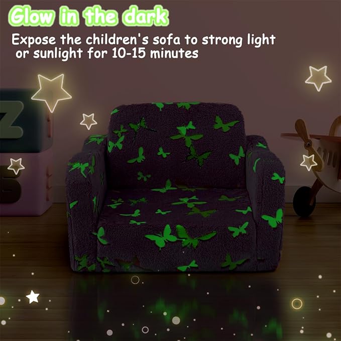 Kids Toddler Chair, 2-in-1 Toddler Couch Fold Out, Convertible Chairs - Image 6