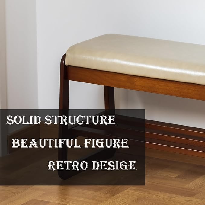 latifolia Solid Wood Bench, Entryway Shoe Bench - Image 7