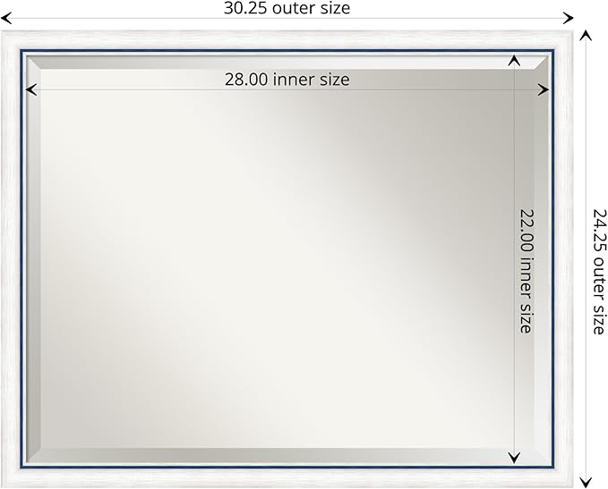 Amanti Art White Bathroom Mirror - Image 4
