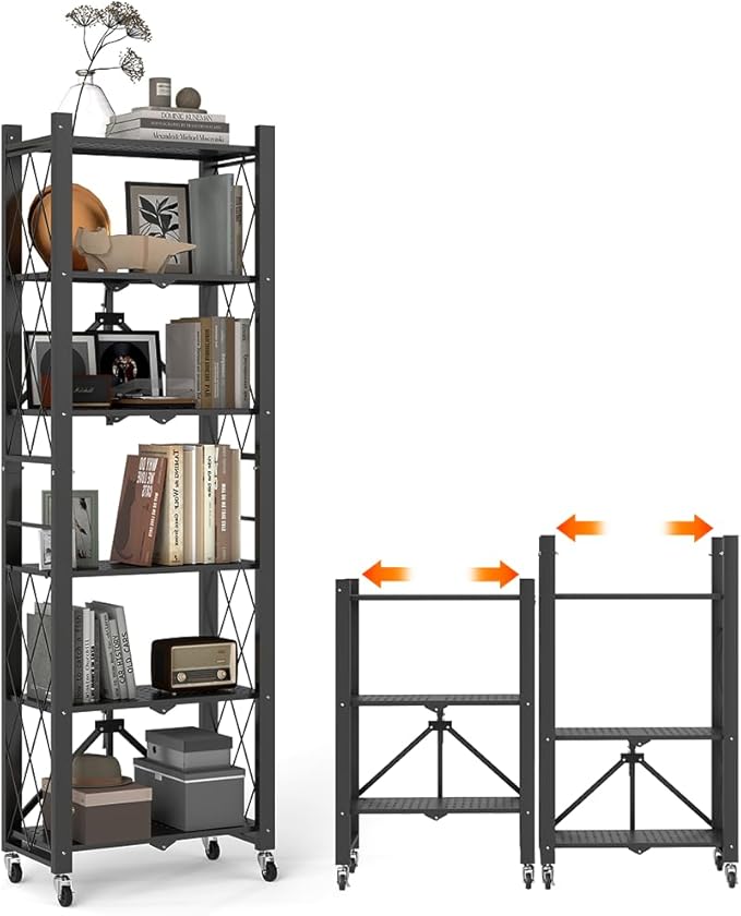 BAYOYONI 6 Tier Industrial Bookshelf by BAOYOUNI