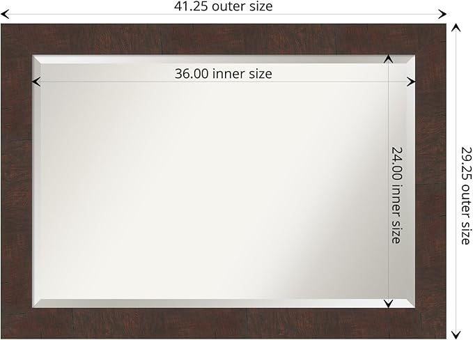Amanti Art Brown Bathroom Mirror - Image 4