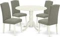 East West Furniture DLEN5-LWH-06 5 Piece Kitchen Table & Chairs Set Includes a by EastWestFurniture
