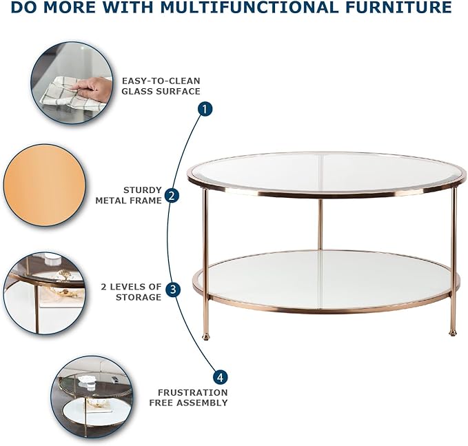 SEI Furniture Risa Cocktail Table, 34 in x 34 in x 18 in - Image 9