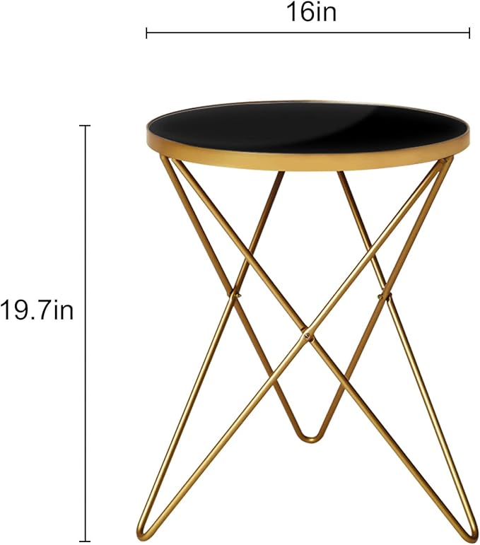 HLR Modern Round Side Table Set of 2, End Table - Image 3