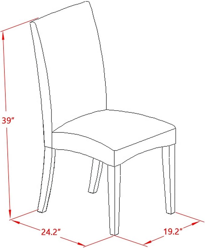 East West Furniture X626DR124-6 6 Piece Dining Table Set Contains a Rectangle - Image 20