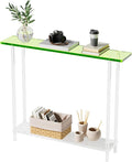 Sleek Modern 2-Tier Acrylic Console Table, 39.4" L x 7.6" W x 31.5" H by SmittenLife