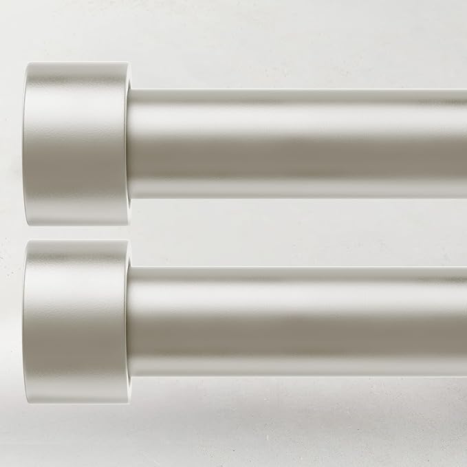 2 Pack Curtain Rods for Windows 66 to 120 Inch, 1 Inch Brushed Nickel Curtain by TimeForest