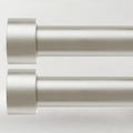 2 Pack Curtain Rods for Windows 48 to 84 Inch, 1 Inch Brushed Nickel Adjustable by TimeForest