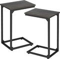 AMHANCIBLE C Shaped End Table Set of 2, Couch Tables That Slide Under, TV Tray by AMHANCIBLE