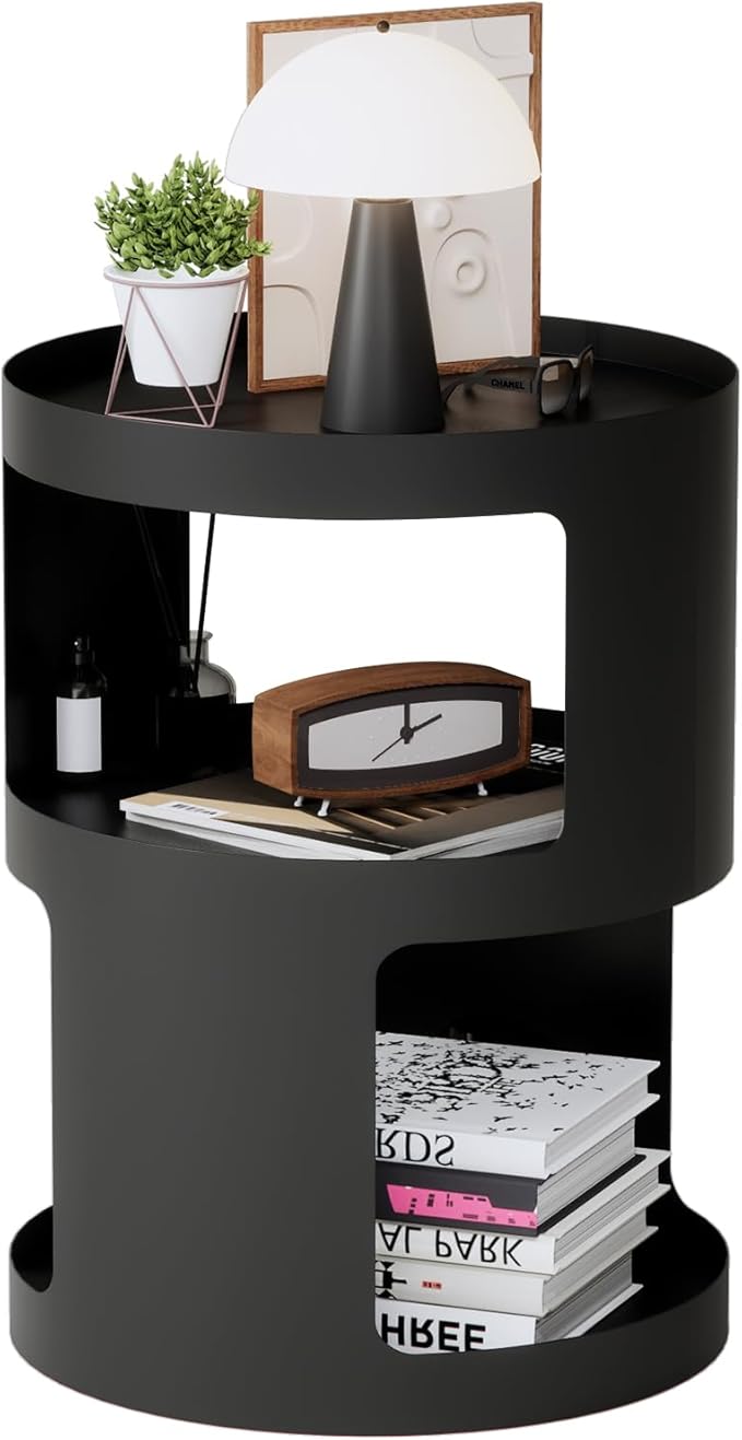 XIV Side Table, Round End Table, Modern Nightstand, Metal Accent Table by XIV%E2%80%94LetArtFreezeInXIV