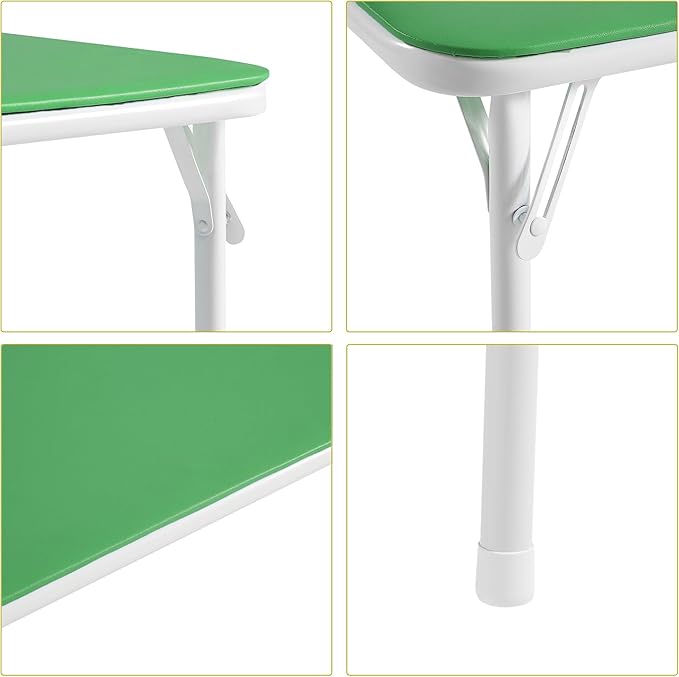 VECELO Kids Folding Activity Table and Chairs 5 Pcs Set, - Image 3