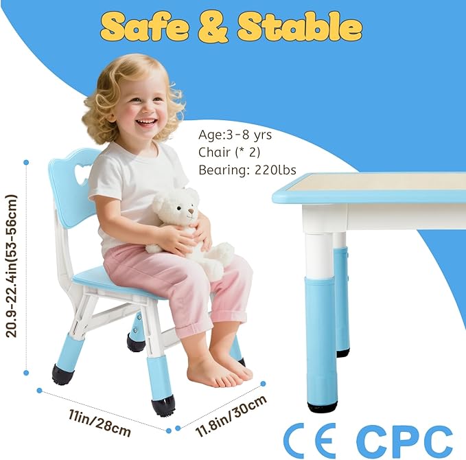 FUNLIO Adjustable Kids Chair, 3 Level Height Adjustable Toddler Chair - Image 2