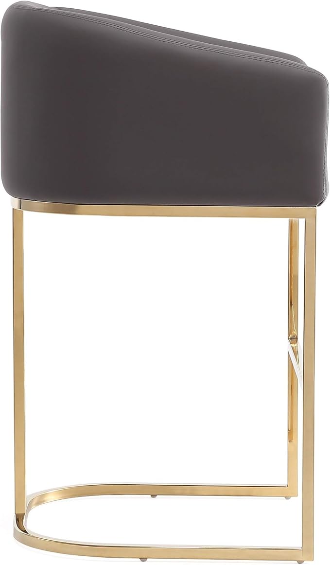 Manhattan Comfort Louvre 26 Inch Mid Century Modern Counter Height Bar Stools - Image 5