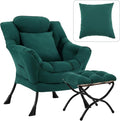 Lazy Chair with Ottoman, Modern Lounge Armchair with a Pillow, Leisure Sofa by HomeEastllyHome
