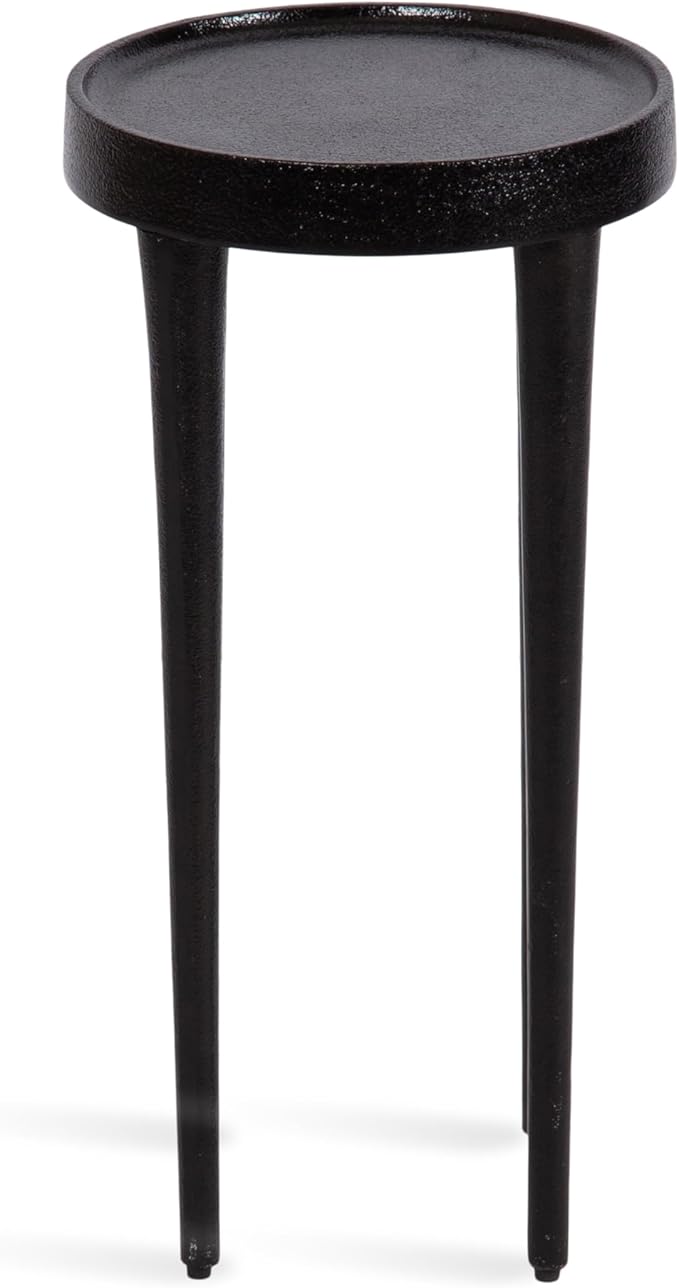 Kate and Laurel Rava Modern Metal Round Drink Table; 10 x 10 x 21; Black; Cast - Image 8