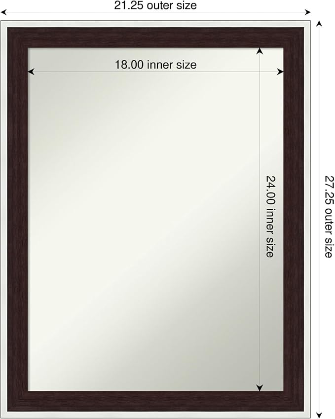Amanti Art Bathroom Mirror for Over Sink, 27x21 Maya Espresso Silver Rectangle - Image 3