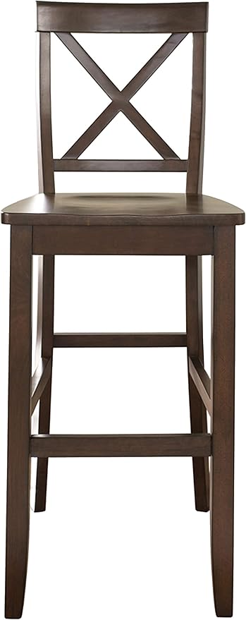 Crosley Furniture X-Back Wood Bar Stools Set of 2, Vintage Mahogany - Image 4