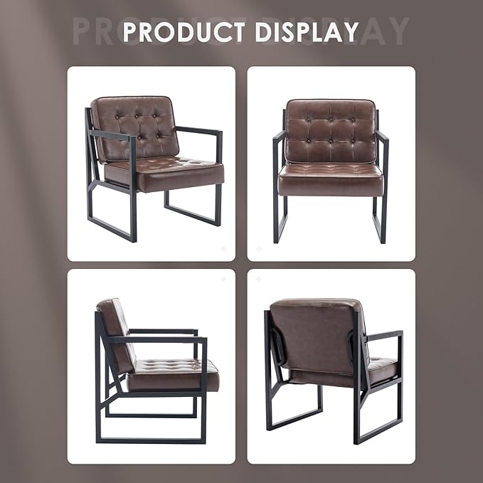 COLAMY Mid Century Modern Accent Chair Set of 2, Comfy Living Room Chair - Image 8