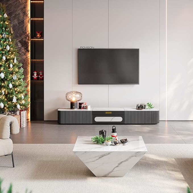 POVISON Fully-Assembled Modern TV Stand - Image 2