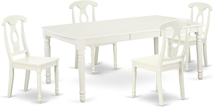 East West Furniture DOKE5-LWH-W 5 Piece Kitchen Table Set by EastWestFurniture