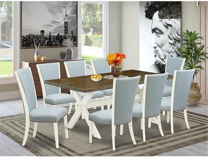 East West Furniture X077VE215-9 9 Piece Kitchen Table Set Includes a Rectangle - Image 2