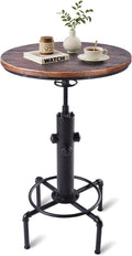 Industrial Tall Bistro Table 32.3-36.2", Adjustable Swivel Pub Table, Kitchen by FUBIRUO
