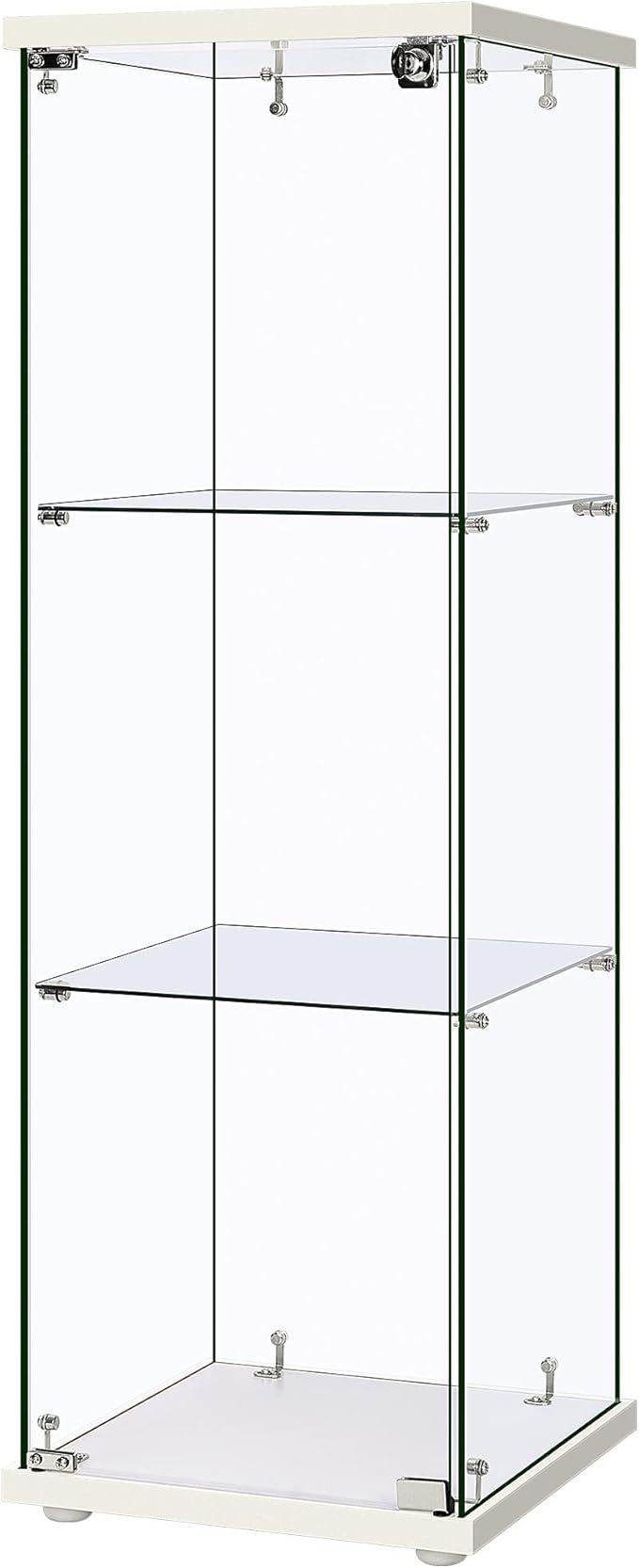 VIVOHOME 3 Layers 15.7''W x 15.7''D x 47.2''H Glass Display Cabinet Countertop by VIVOHOME