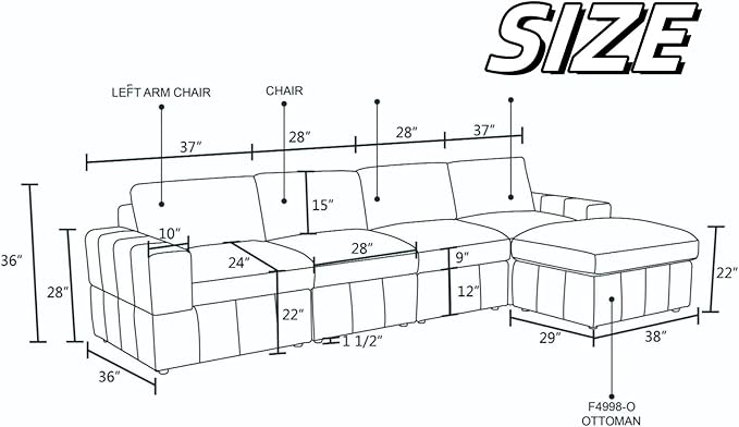 Sectional Couches for Living Room, 130″ Modular Sectional Sofa - Image 2