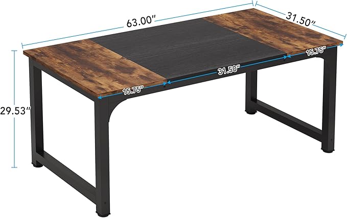 LITTLE TREE 63 Inch Large Executive Computer Office Desk - Image 6