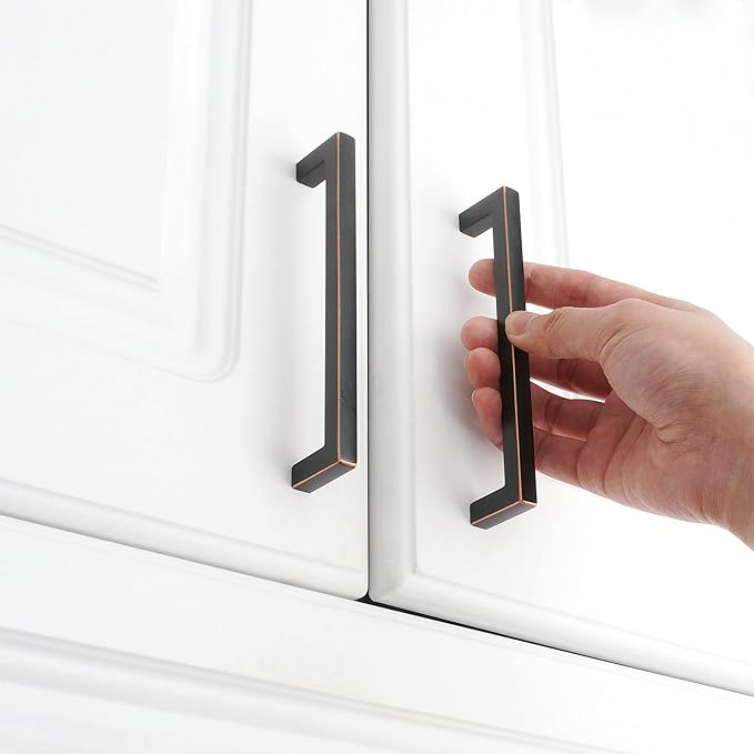 KOOFIZO Solid Square Bronze Kitchen Cabinet Handles Oil Rubbed Bronze Cabinet - Image 3