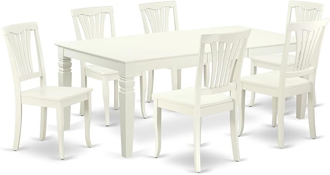 East West Furniture LGAV7-LWH-W 7 Piece Dining Room Table Set Consist of a by EastWestFurniture