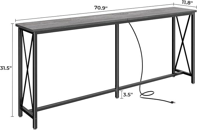 SUPERJARE 70 Inch Console Table - Image 3