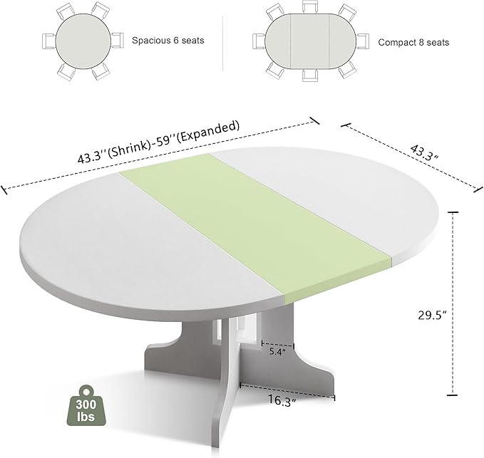 Feonase 59" Round Extendable Dining Room Table - Image 2