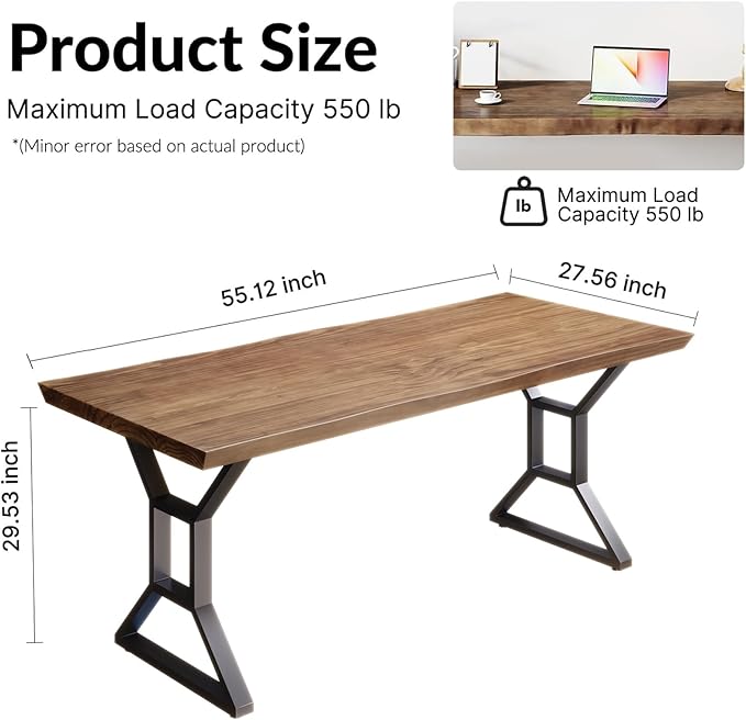 Solid Wood Computer Desk 55-inch Large Office Desk Home Simple Modern Long - Image 2