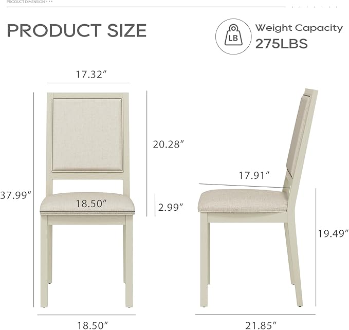 COLAMY Upholstered Dining Chairs Set of 4, Mid Century Modern Dining Room Chairs - Image 3
