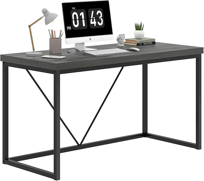 EXCEFUR Modern Computer Desk, Small Home Office Desk, Wood and Metal Writing - Image 8