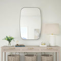 ANDY STAR Brushed Nickel Mirror, 24x32’’ Oval Mirror by ANDYSTAR