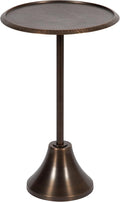 Kate and Laurel Sanzo Modern Pedestal Side Table; 15 x 15 x 24; Bronze; by KateandLaurel