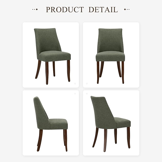 COLAMY Upholstered Dining Chairs Set of 6, Mid Century Modern Kitchen Chairs - Image 7