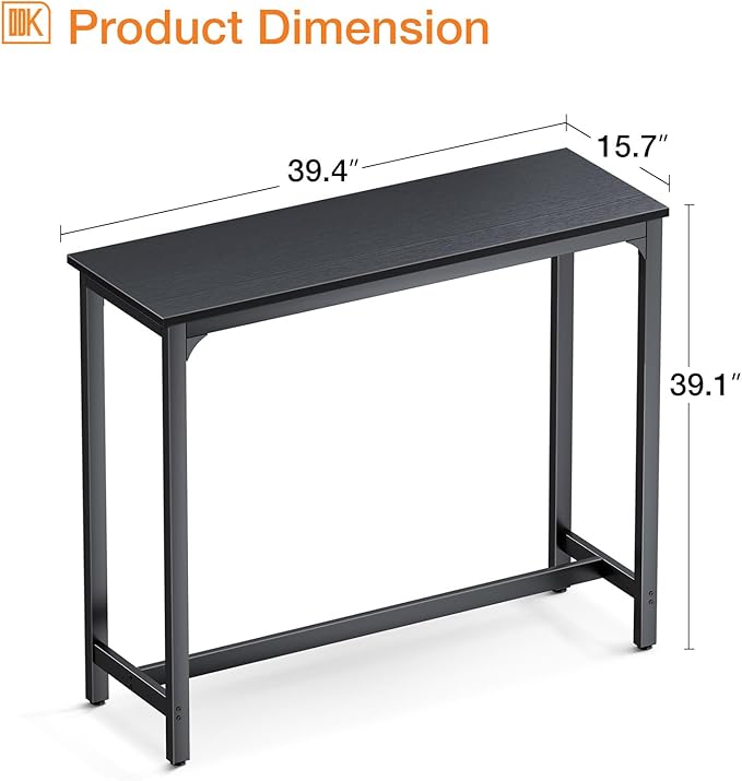 ODK 39 inch Bar Table, Bar Height Pub Table, Counter Height Bar Table, - Image 3