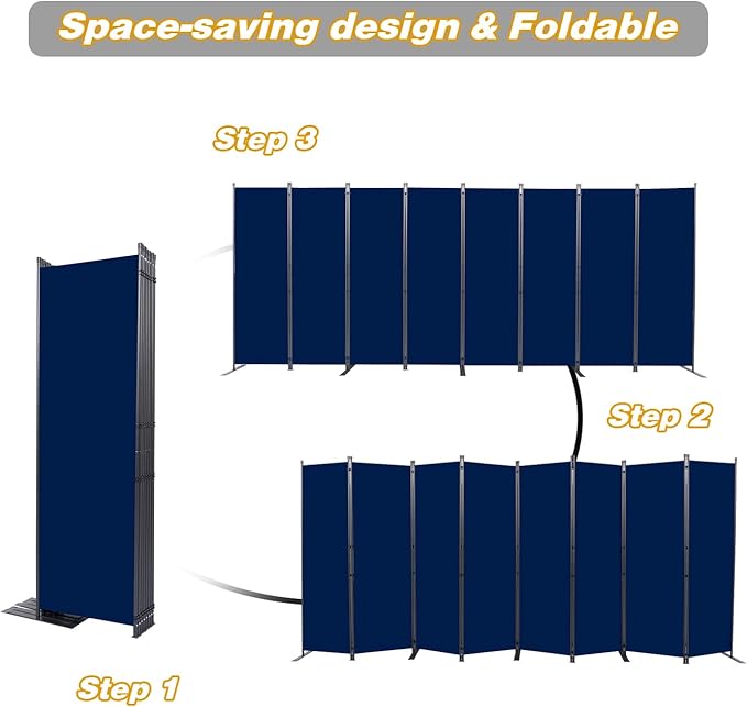Room Divider, 8 Panel Folding Privacy Screens - Image 5