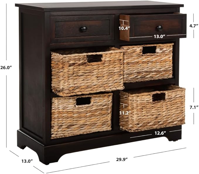 SAFAVIEH American Homes Collection Herman Brown Wicker Basket Storage Unit - Image 3