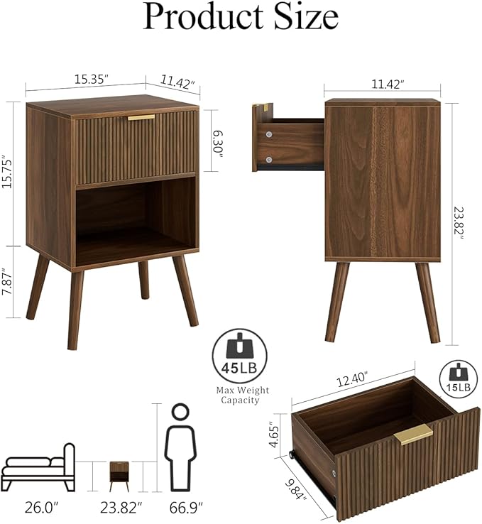 Nightstand, Small Side Table, Bedside Table - Image 2