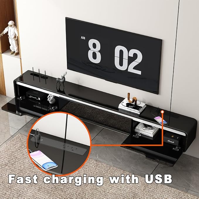 CENOVE High Gloss Floating TV Stand - Image 6