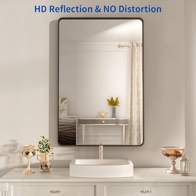 WEER 20x30 Inch Bronze Bathroom Mirror - Image 2